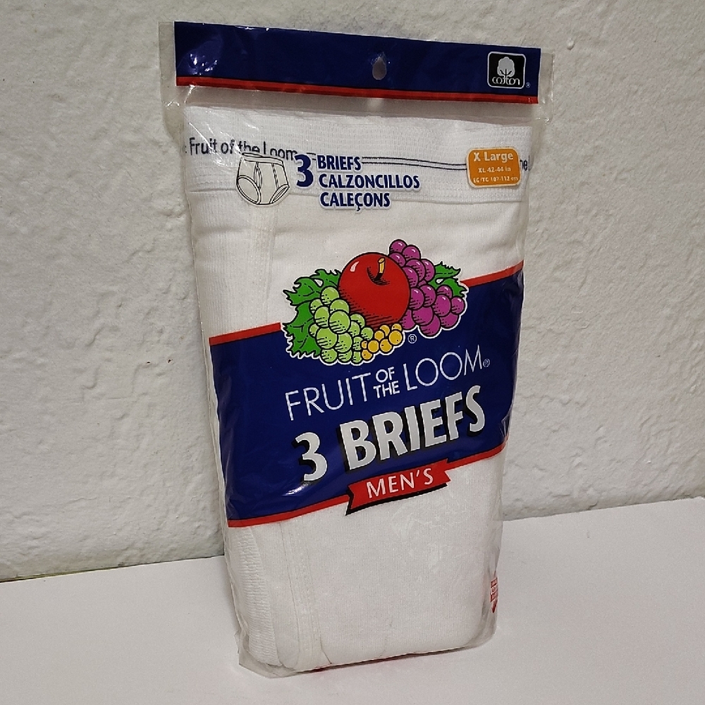 Vtg 2004 Fruit of the Loom Men's Classic White Briefs Sz 42-44 3-Pack - Picture 8 of 9